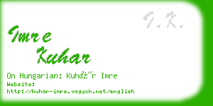 imre kuhar business card